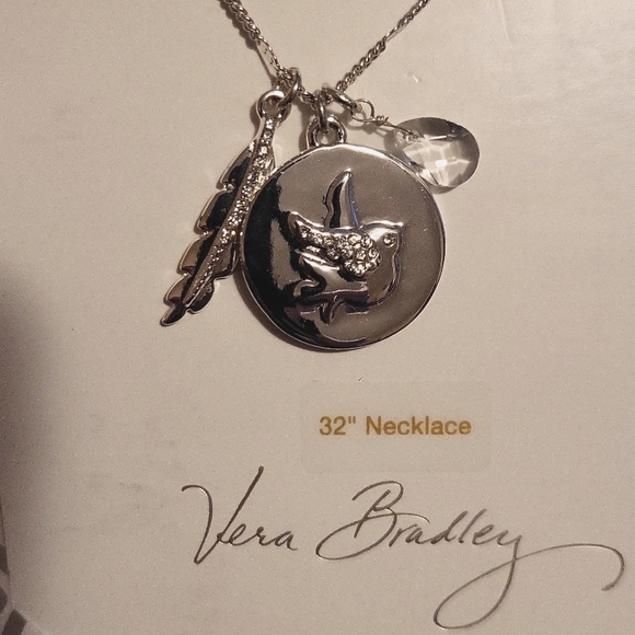 Vera Bradley Long Feather & Dove Necklace. - Picture 2 of 4
